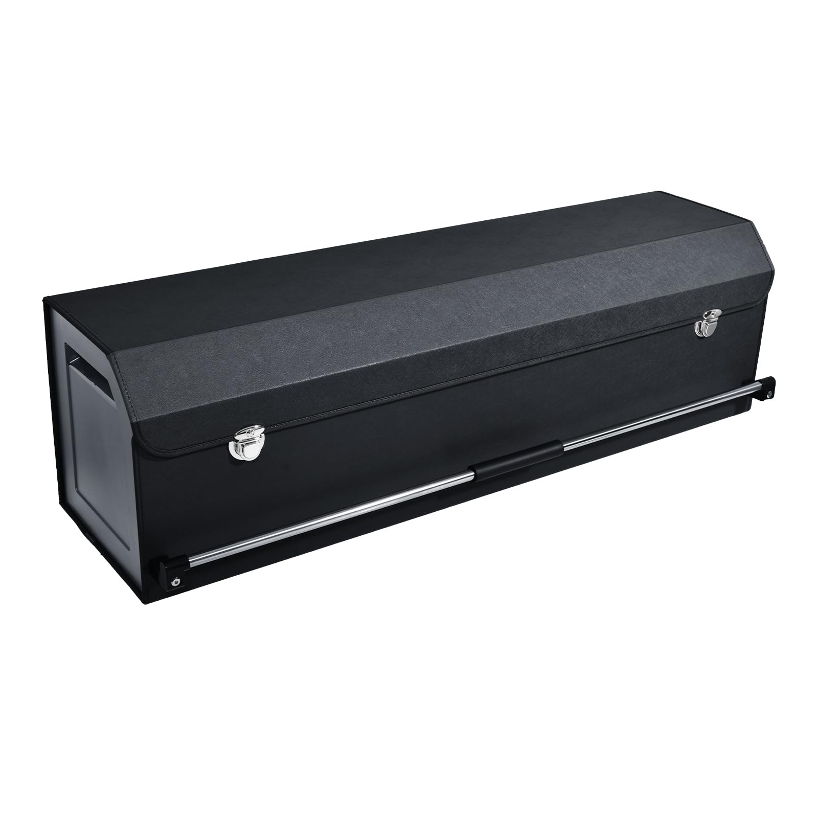 XCF Kofferbakorganizer, leer, waterdicht, met deksel en stabiele handgreep, opbergvak voor verpakking, SUV, auto-accessoires (zwart) (blauw, 2XL (101 * 29 * 31cm
