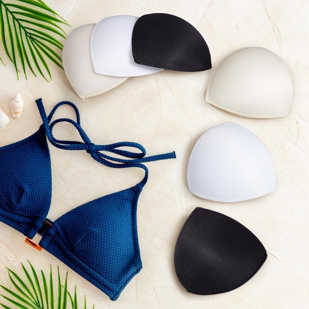 BENECREAT 9 Pairs 3 Colors Sports Bra Pads Inserts, Triangle Yoga Bra Pads for Enhanced Support & Breathability in Gym
