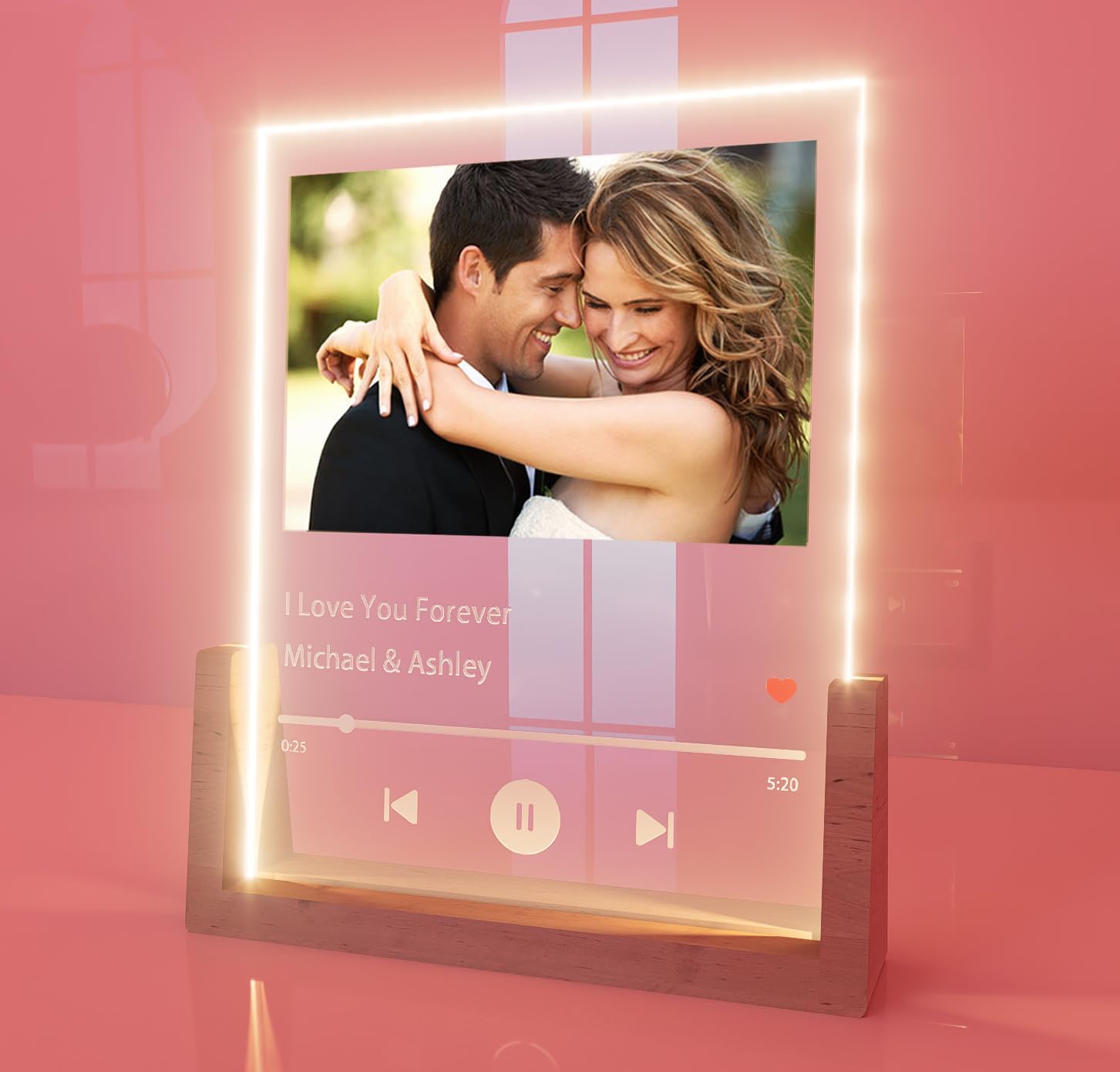 Custom Song Plaque with Picture Spotify Picture Frame Custom Music Plaque Glass Personalized Gifts for Boyfriend Girlfriend Couple - Customized Valentines Day Gifts for Him Her (Style 1)
