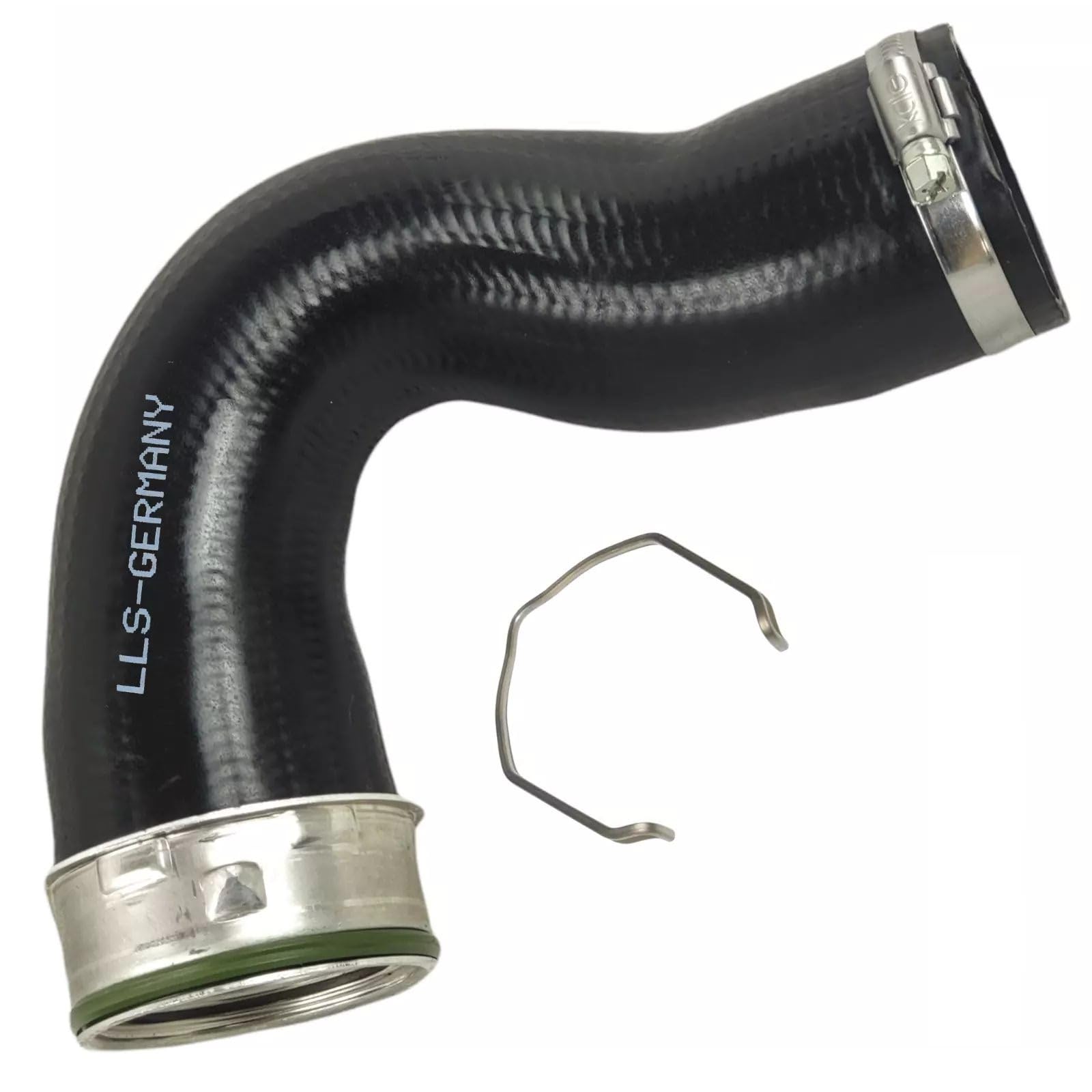 LLS-GERMANY Tubo dell'aria di carica compatibile con Golf IV, Golf IV Variant (1J1, 1J5) 1.9 TDI/1.9 TDI 4.-motion (2000/09-2006/06) 101 PS, OEM: 1J0145838M, 1J0145838T, 1J0145762BJ, con clip di
