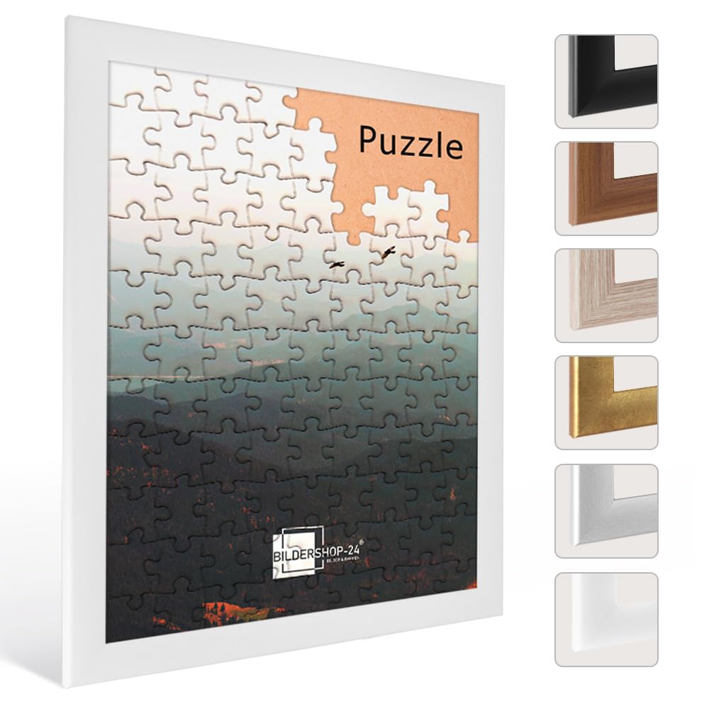 Bildershop-24 Puzzlerahmen Valencia Weiß (matt) 96x136cm 136x96cm (ca. 3000-5000 Teile)
