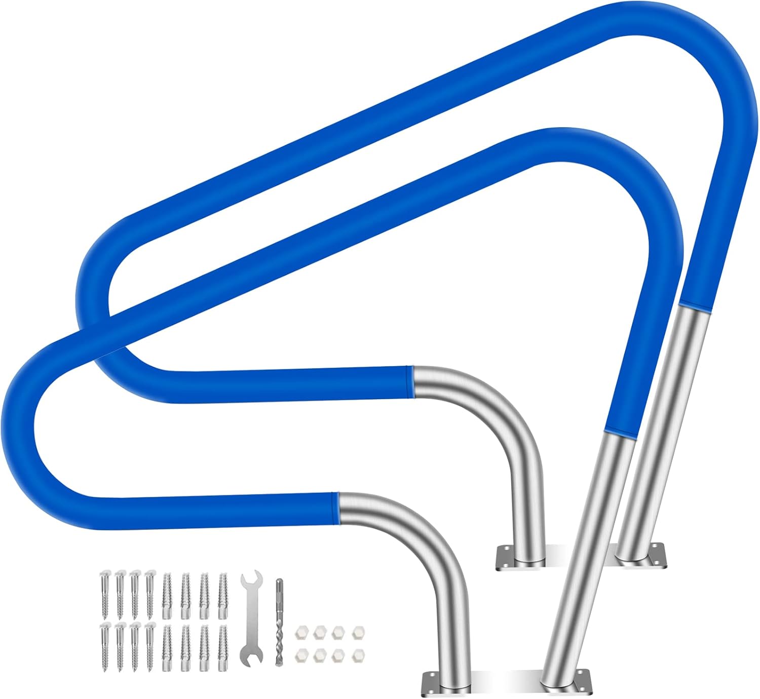 2 Pack Pool Handrail 39x32 Pool Rail 304 Stainless Steel Pool Handrails for