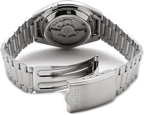 Miniatura 6 de SEIKO 5 Reloj automático para hombre SNXS79 con esfera negra y pulsera de acero inoxidable plateado, Mecánico,Automático,Reloj automático