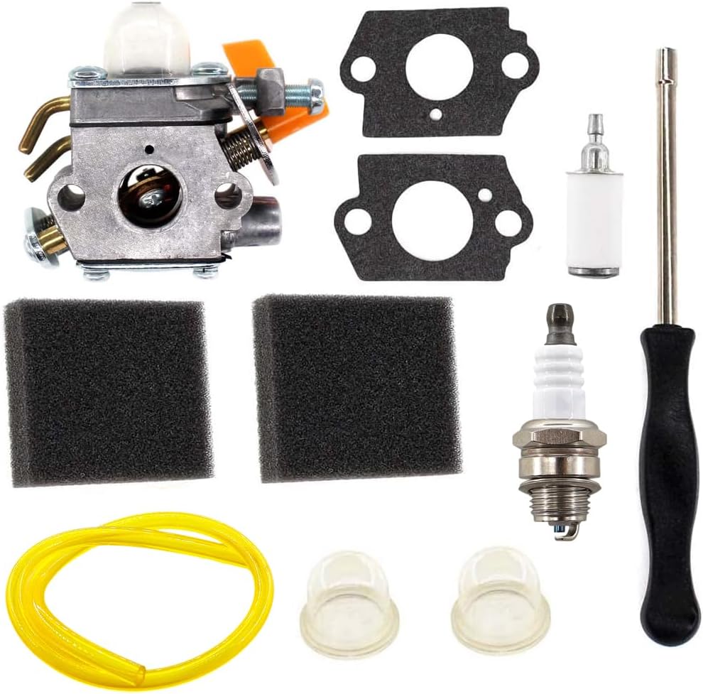 HURI Carburetor with Gasket Primer Bulb for Ryobi Homelite String Trimmer RY28100 RY28120 RY28121 RY28140 RY28141 RY28160 RY28161 UT33600 UT33650