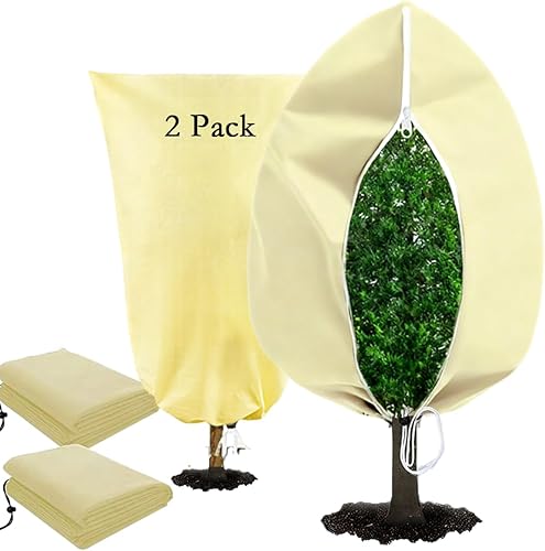 gardtree Cubiertas de invierno para plantas de 47 x 70 pulgadas, paquete de 2 unidades, más gruesas, para plantas de jardín, viento frío, con
