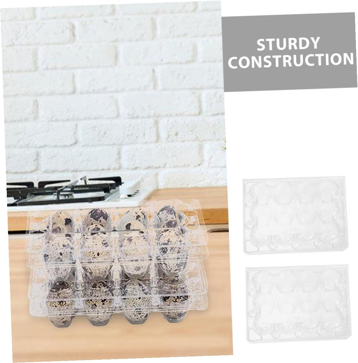 70pcs Quail Egg Storage Tray Plastic Egg Packaging Box with 12-slot for Refrigerator Safe Transport and Market Display