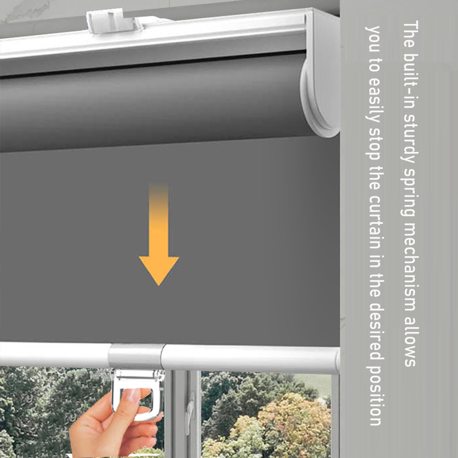 Tenda Oscurante a Rullo Senza Fili,Tende Avvolgibile con Sistema a Molla,Tessuto Protezione UV e Impermeabile,per Porte e Finestre,Personalizzate,Larghezza x Altezza (95cm x 250cm)