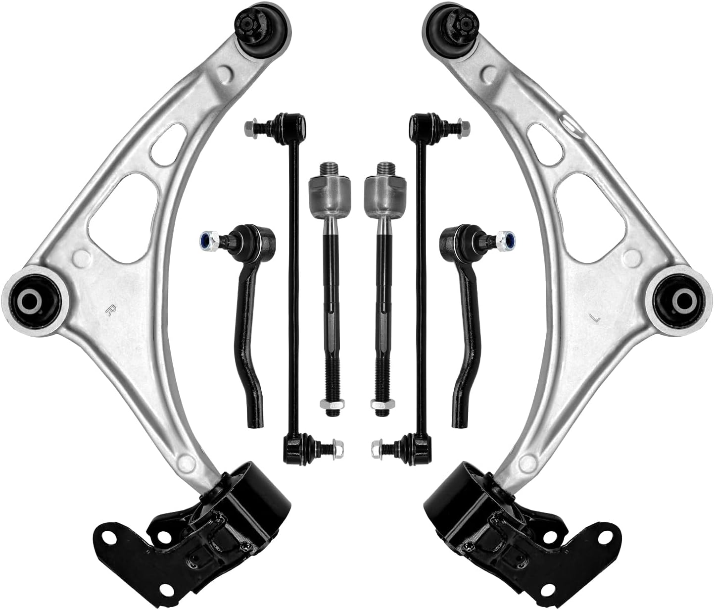 Control Arm, Replacement For Front Lower Control Arm with Ball Joint Sway Bar Tie Rod Compatible With 2016-2023 Honda Pilot, 2014-2023 Acura MDX - 8 Pcs