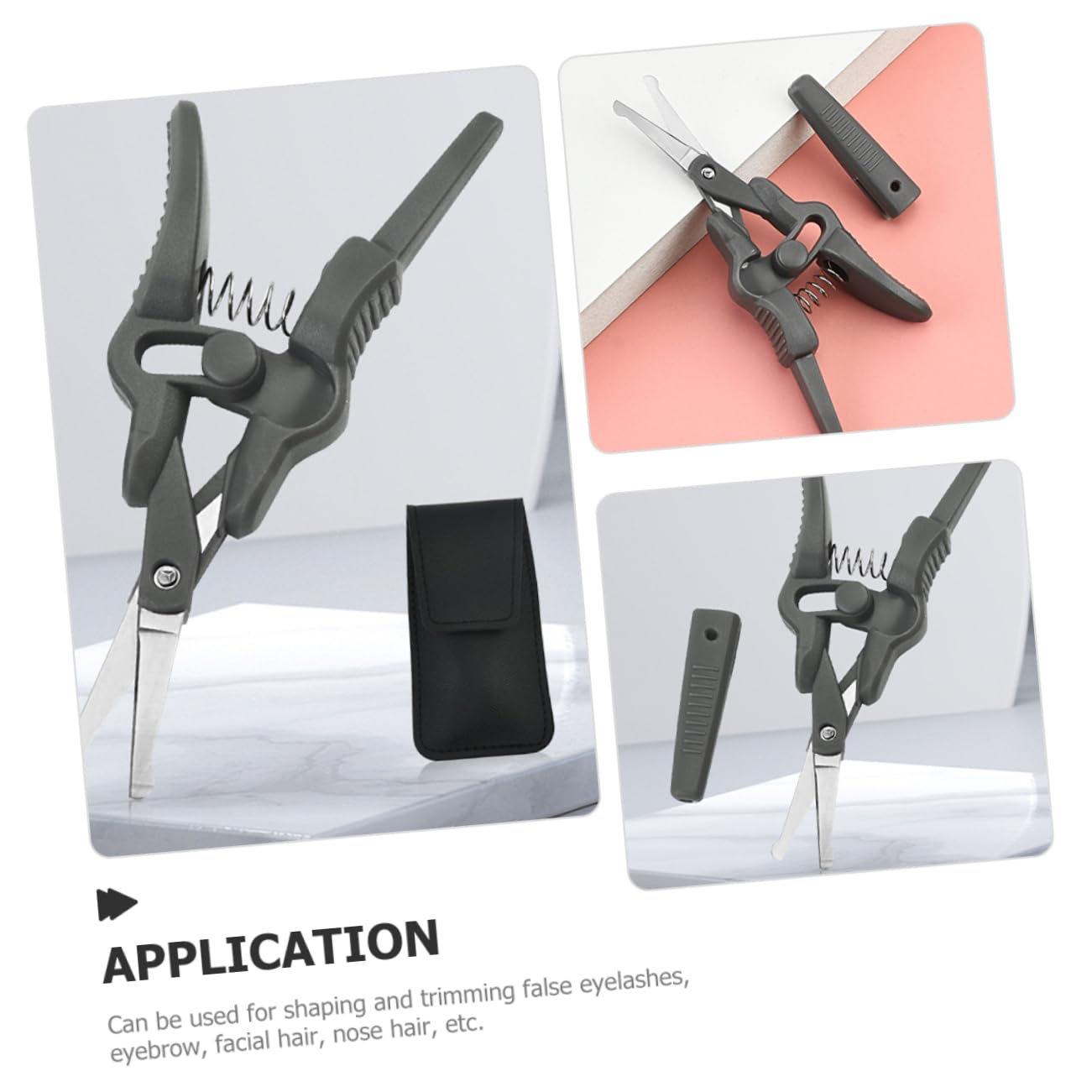 Ipetboom Stainless Steel Nose Hair Scissors for Women and Men 4-piece Grooming Kit Precision Trimmer for Facial Hair