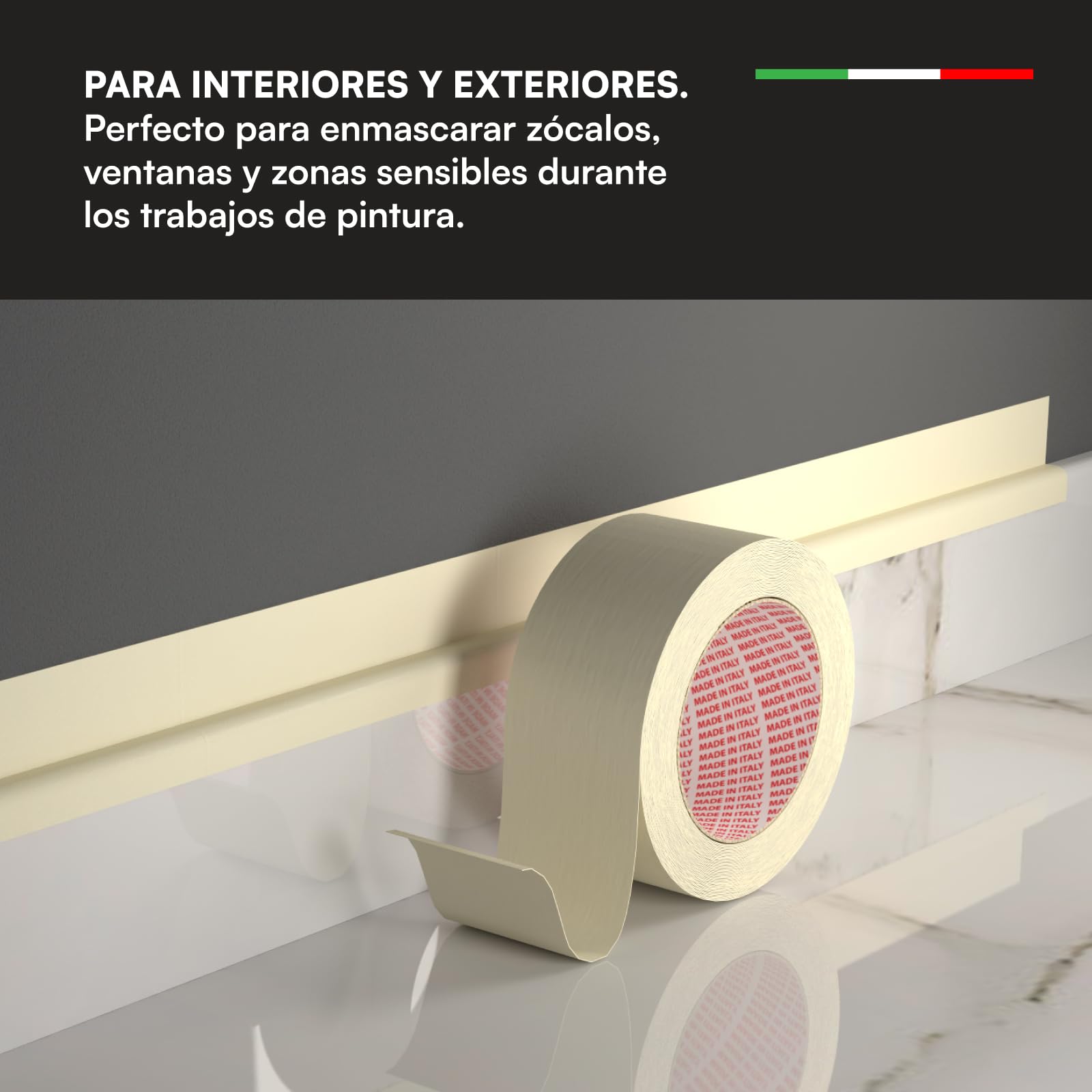 DNK TRADE 6x Cinta de Carrocero Para Pintar y Enmascarar 50mm x 50m - Removible Sin Residuos, Sin Disolventes - Cinta de Pintor Con Papel
