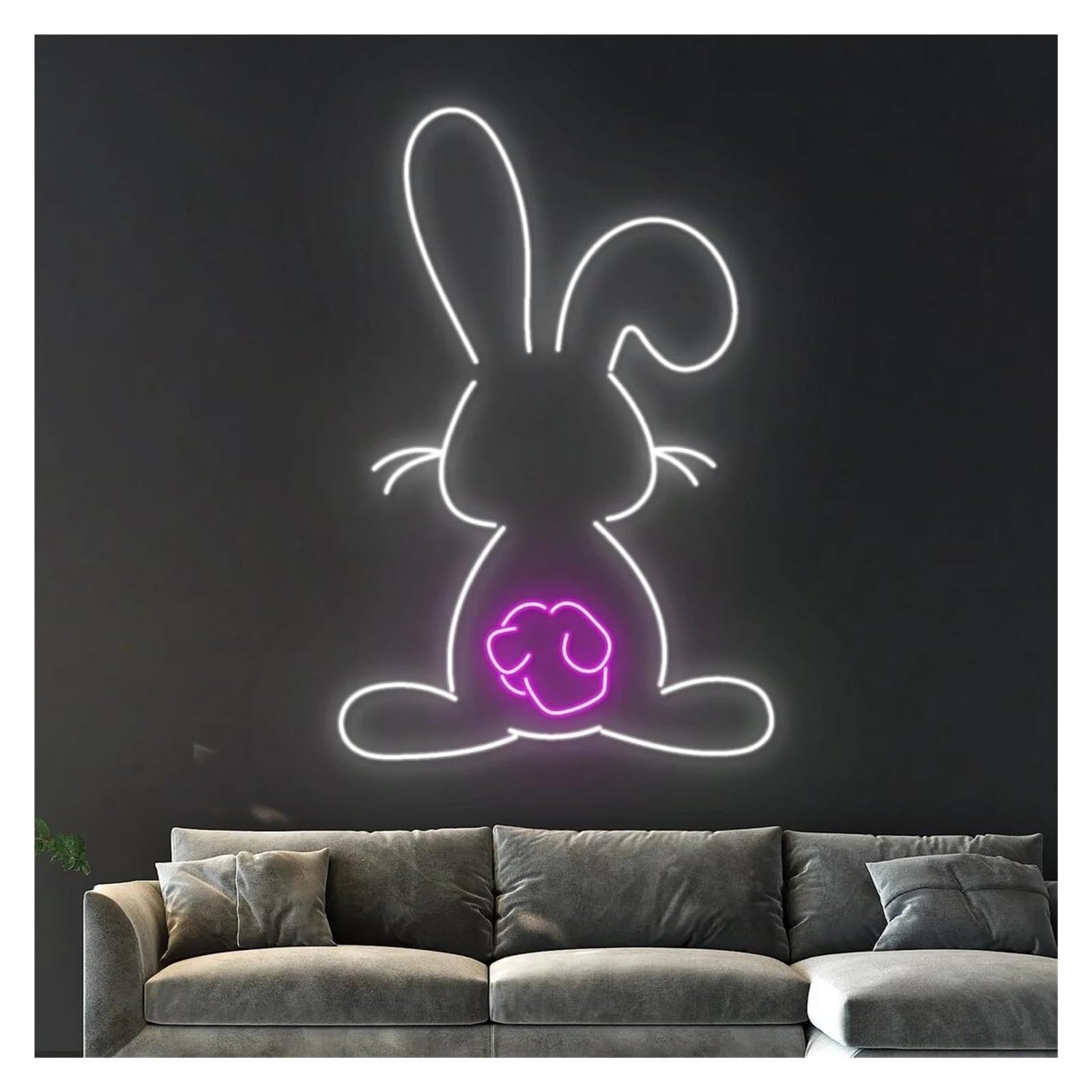 Per coniglio per insegna al per neon per luci a LED alimentate tramite per USB per carina decorazione da parete lampada notte