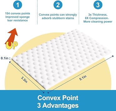 52 PCS Magic Sponge Eraser Sheets,Upgrade Convex Point Melamine Sheets,Disposable Portable Magic Cleaning Eraser Thin Wipes for Kitchenware Bathroom Shoe Sink Car Interiors Hard-to-Reach Places