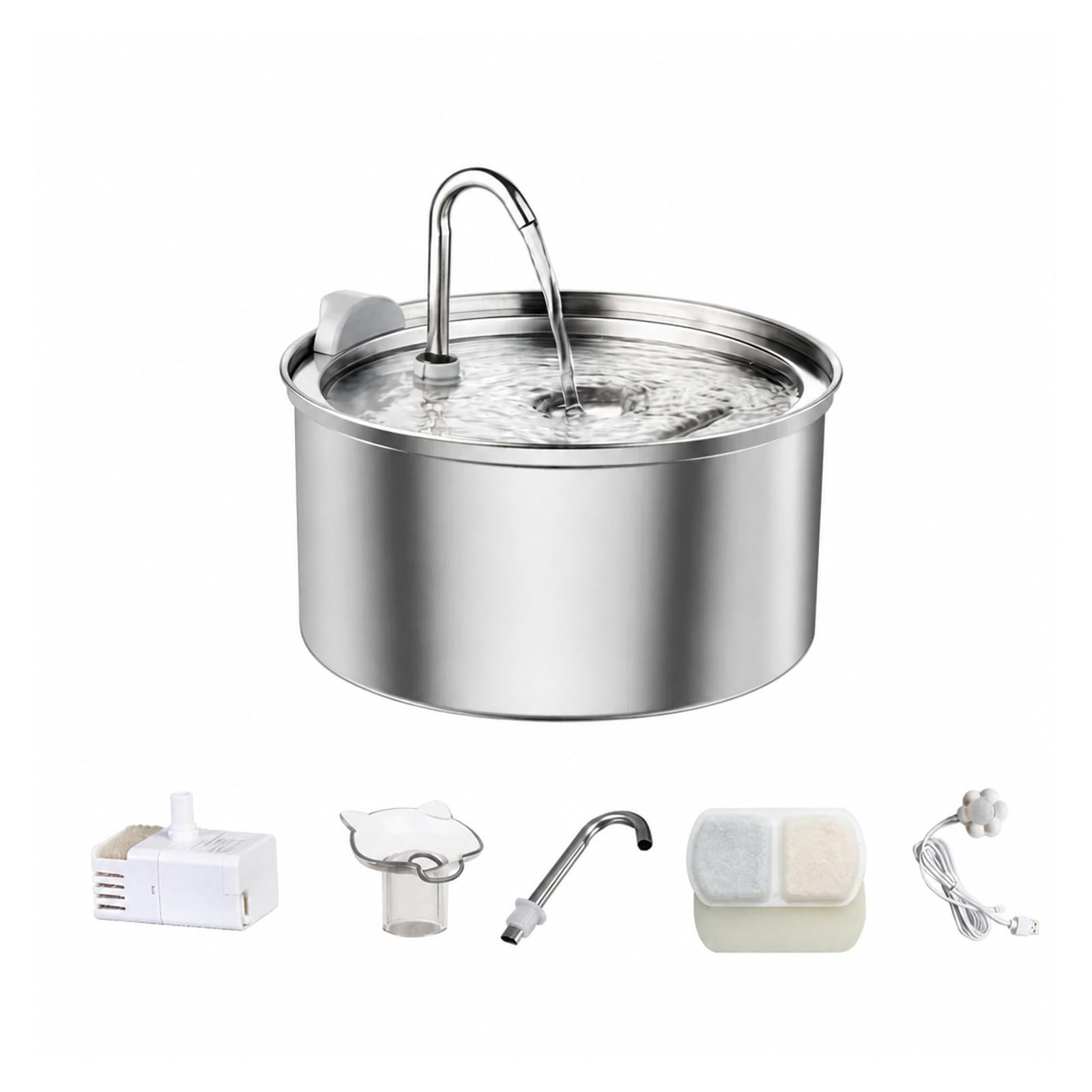 Dispensadores de Agua para Mascotas, Fuente de Agua para Gatos Acero Inoxidable(4L-Sensor)