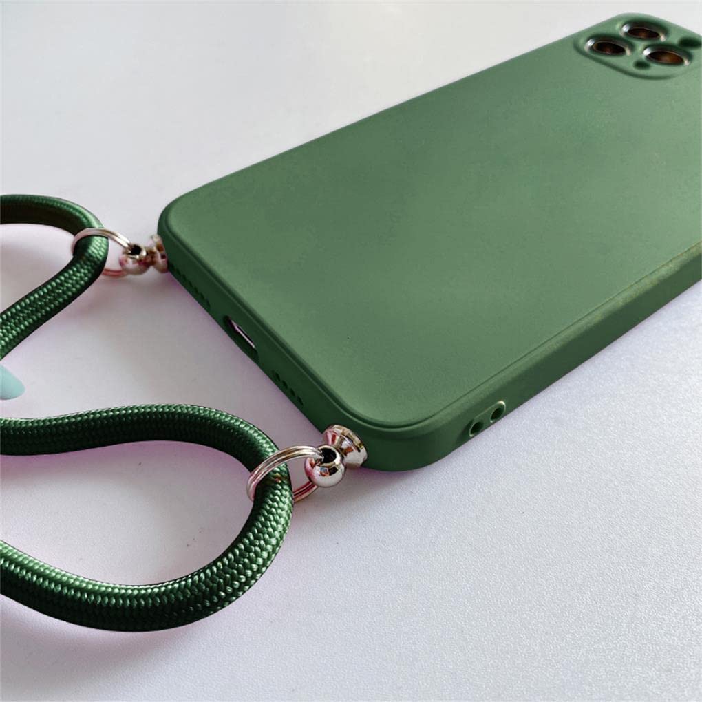 ICOVERI Custodia iPhone 13 Pro MAX con lacci. Cover iPhone 13 Pro MAX Trasparente Silicone Rinforzato Antiurto Custodia con corda Apple con tracolla regolabile collo multi posizione. Colore: nero