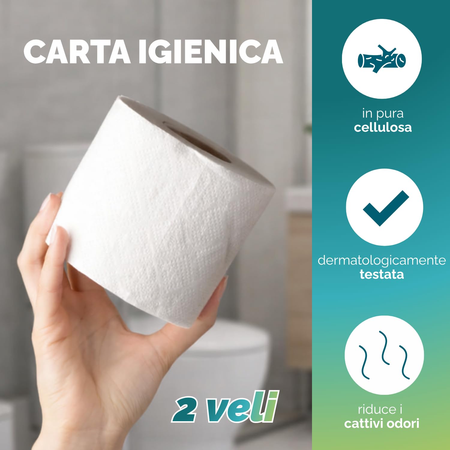 Paluplus 120 Rotoli di Carta Igienica ACTIVE, carta in Pura Cellulosa a 2 Veli di colore Bianco, Rotolo da 190 Strappi con lunghezza 19,95 mt, Carta Goffratura a Rombo 10 CF x 12 Pezzi -66095M -8,1