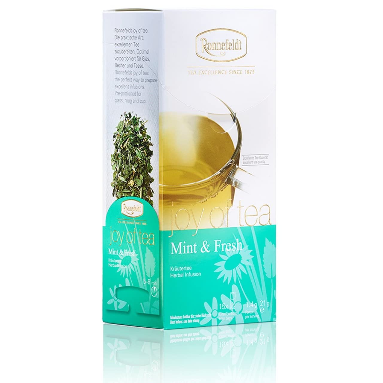 Ronnefeldt Mint & Fresh "Joy of Tea" - herbata ziołowa, 15 torebek herbaty, 21 g, ilość: 6 sztuk