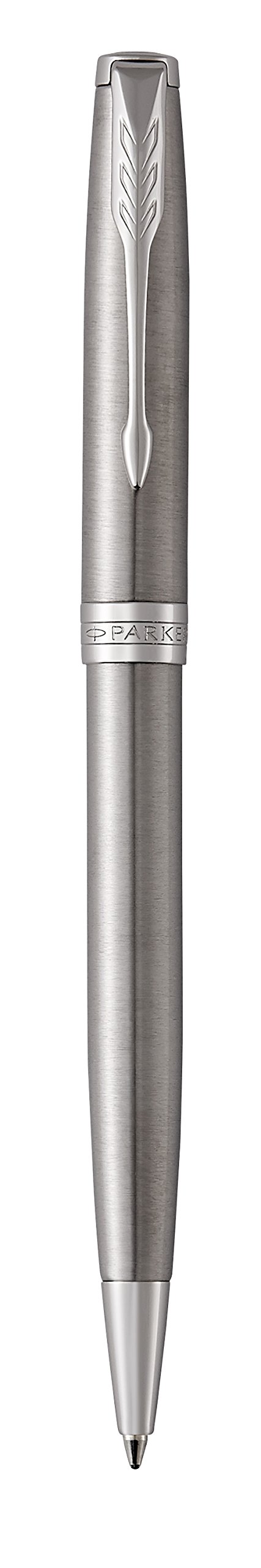 PARKER Sonnet Penna A Sfera, Acciaio Inossidabile Con Finiture In Palladio, Pennino Medio, Confezione Regalo & Quinkflow Ricarica Per Penna A Sfera, Punta Media, Nero