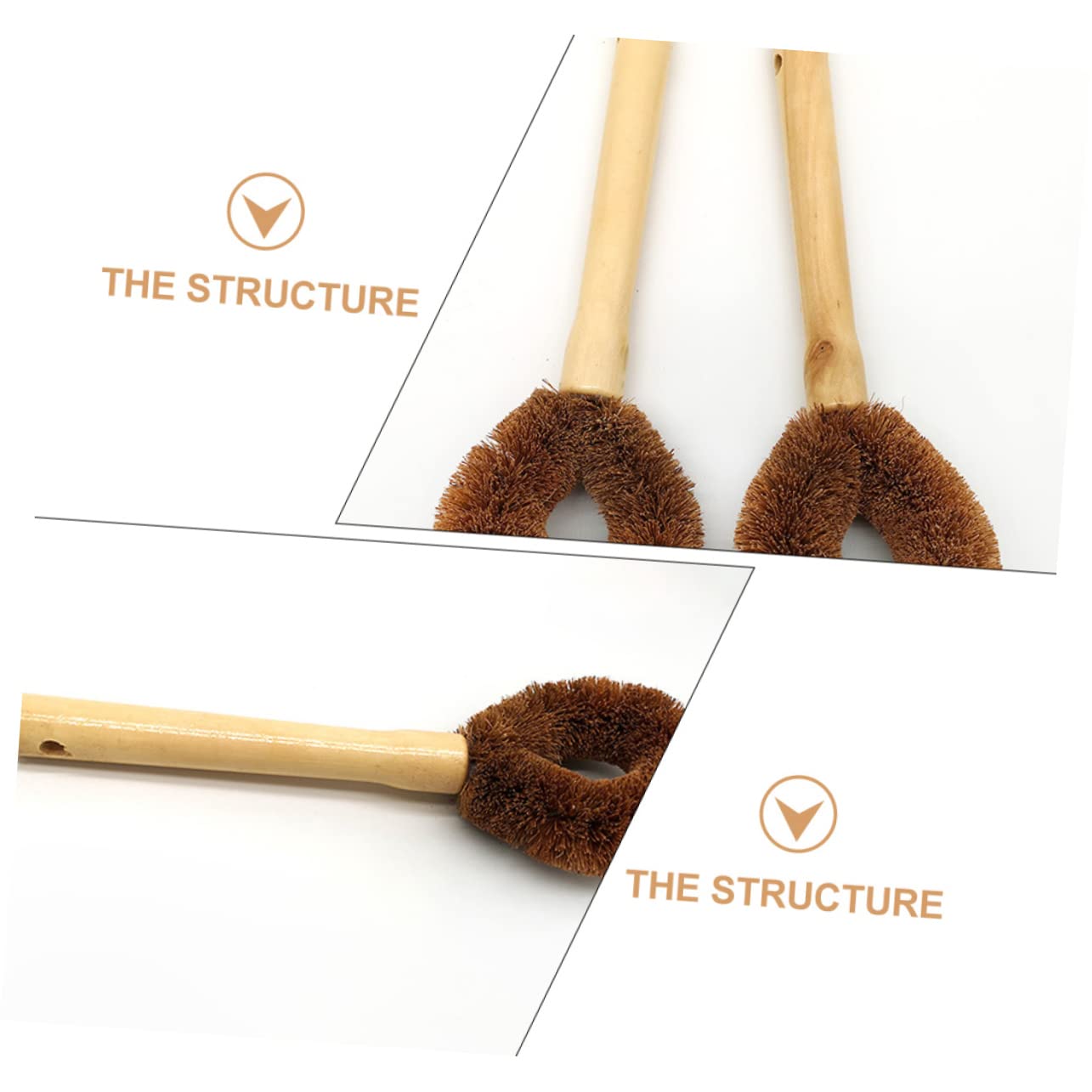 minkissy Lot de 25 brosses de Nettoyage à Long Manche en Bois Naturel - Brosse à Vaisselle à poignée Plate - Brosse de Nettoyage pour casseroles - Brosse de Nettoyage pour Pot à récurer