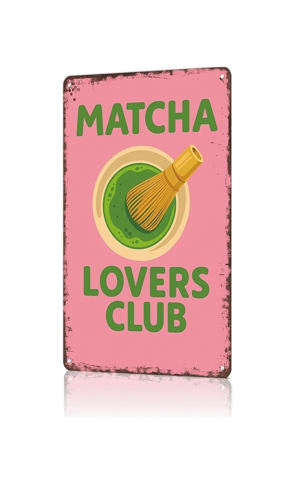 XHAJCSJWGD Matcha Quote Metal Sign Vintage Funny Wall-Art Tin Poster Wellness Mindful Living Decor For Breakfast Nook Home Bar Bedroom 8 X 12 inch