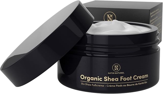 ORGANIC Shea Foot Cream 100ml  Regenerating Foot Spa for Dry Feet + Cracked Heals w/Shea Butter, Marula Oil, Salicylic Acid & Aloe Vera - Soothing Massage Balm Vegan Skin Care Made in Germany