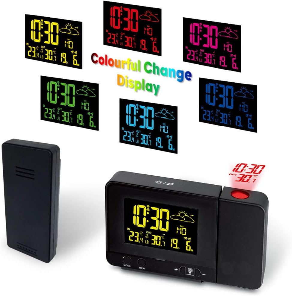 Réveil Numérique Avec Projection LED, Affichage De L'heure, Lectures De