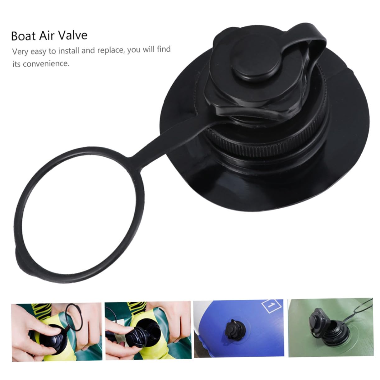 YARNOW Ugello del Gas di Boston Adattatori Adattatore Valvola Gonfiabile Trainabile Pompa Portatile Kayak Gonfiabile Gommone Auto Palloncino Kayak Gonfiabili Kit Barca Torrente Black PVC