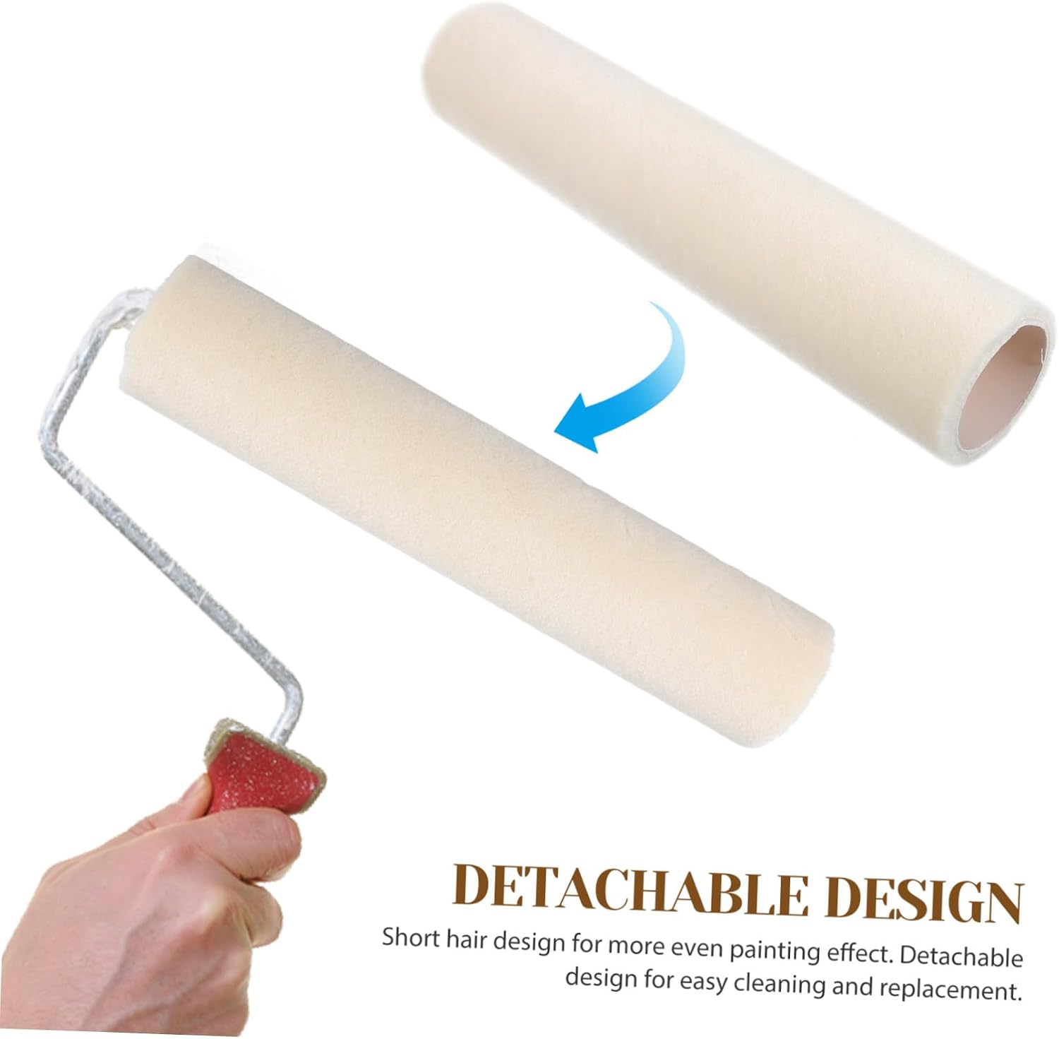 NUOBESTY 6pcs Wool Paint Roller Covers with Inner Easy to Replace and Clean Short Hair Design for Even Paint Application for Home Painting Supplies