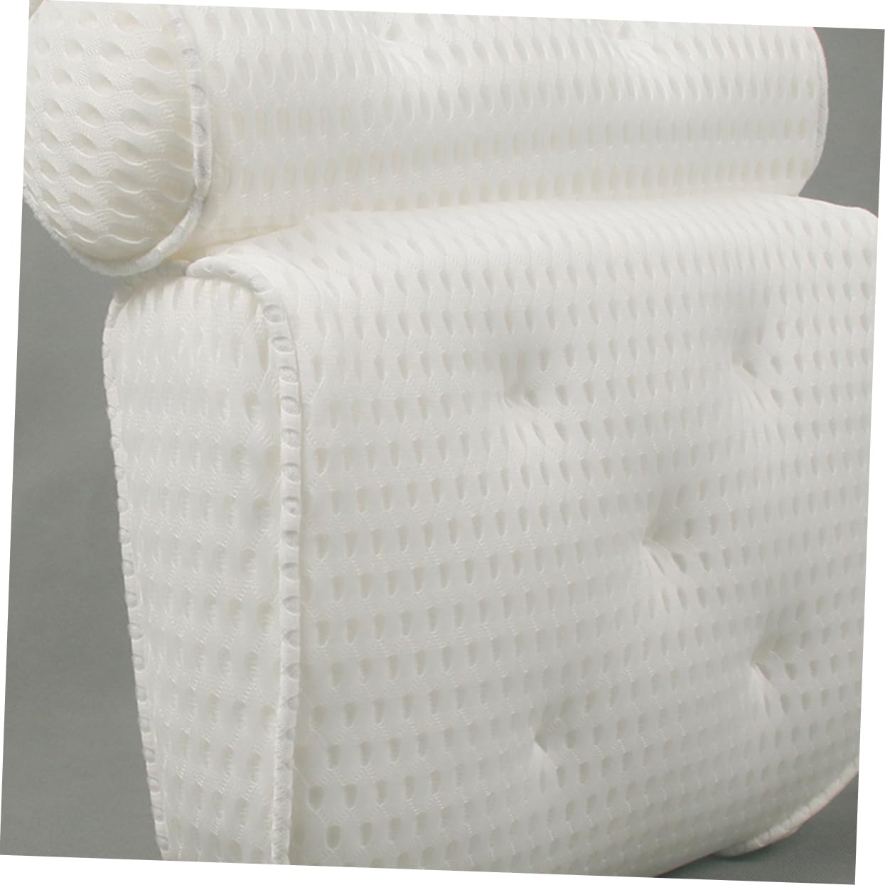 Beaupretty Oreiller Repose-tête et Nuque en Polyester Blanc Ventouses pour Bain à Domicile, Forme Confortable pour Relaxation et Soutien