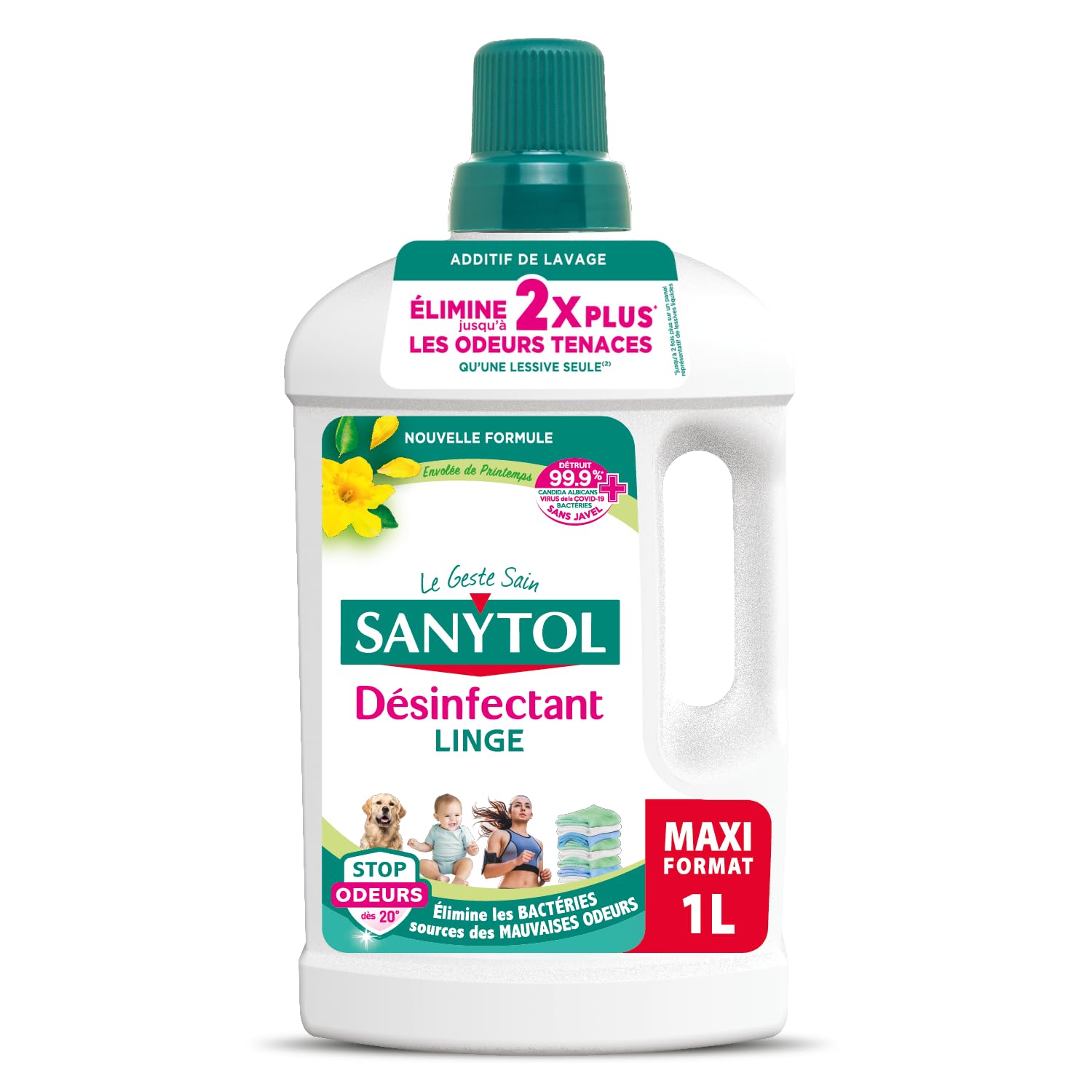 Image secondaire de Sanytol Désinfectant Linge Stop Odeurs - Parfum Printemps - Lot de 3 x 1L