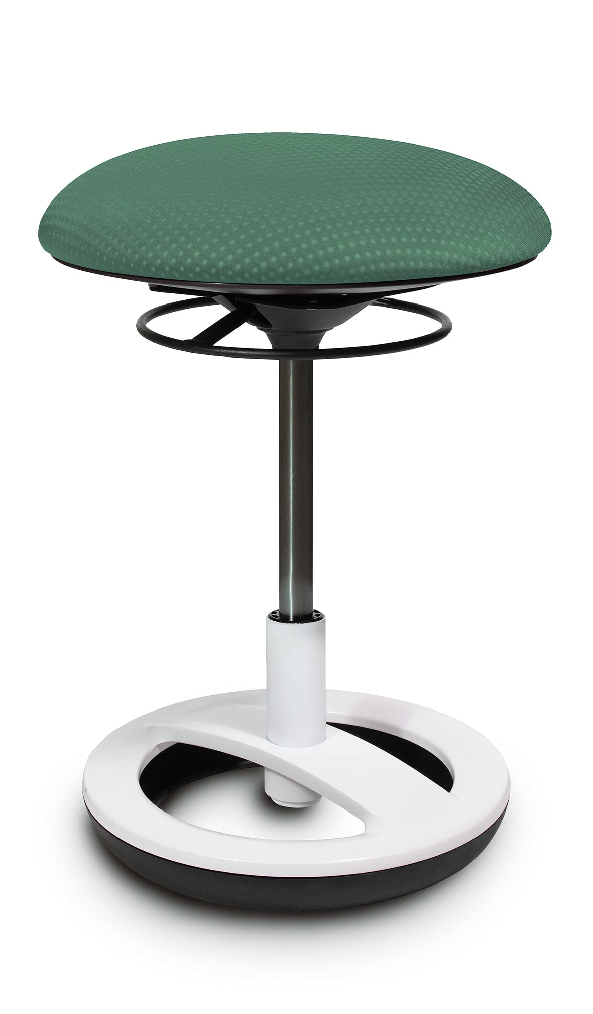 TOPSTAR Sitzhocker Sitness Bobby für Kinder, Standfußring Alu weiß lackiert, Stoff, Mintgrün
