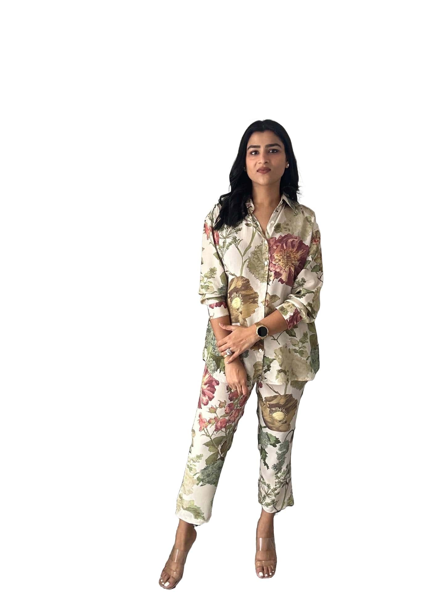 Women Kurta Set With Floral Print and Cotton Blend Fabric With Pant-image-25