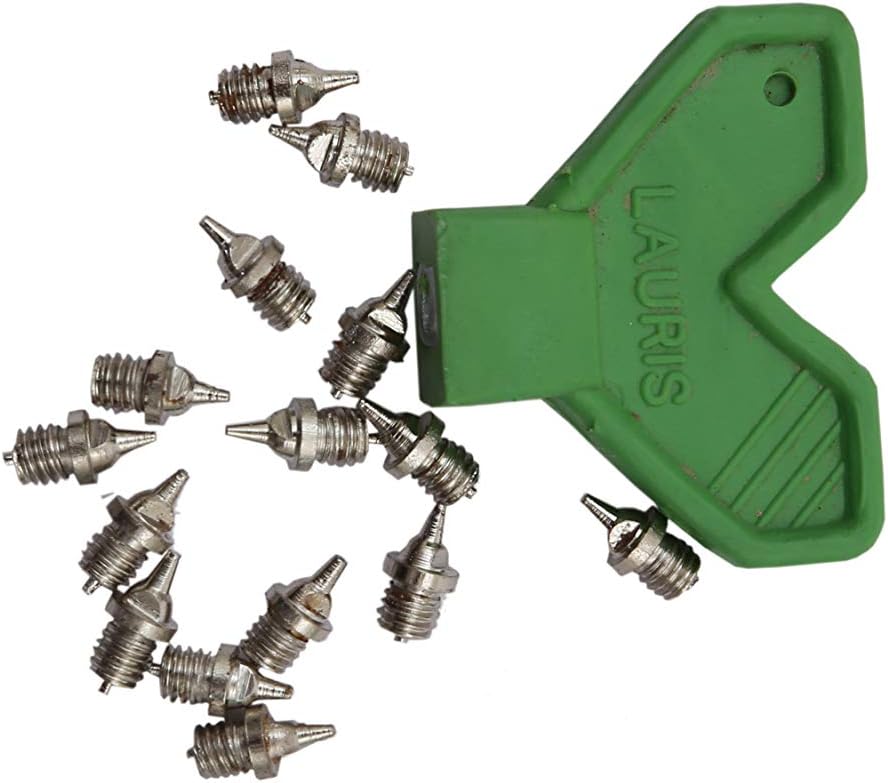 Lauris Running Spikes For Athletics Track And Field Shoes Replaceable Changeable Nails for astroturff synthetic tartran grounds tracks |Pack Of 15 Spikes and Tighter key
