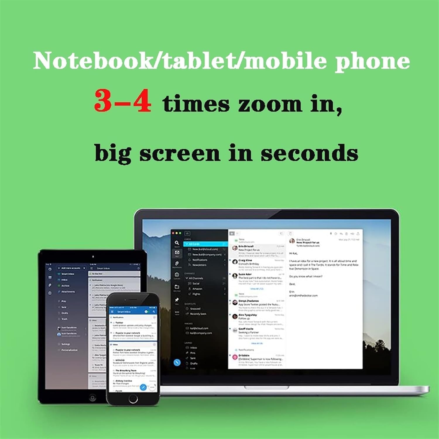Screen Magnifier-Laptop/Phone/Tablet/Computer Screen Enlarger,HD Amplifier Expandor for 3D Games/Videos/Movies/Reading,Laptop Screen Magnifying, Portable Amplifier Desktop
