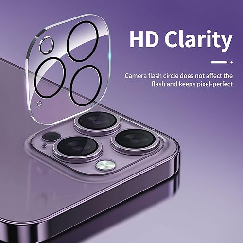 Miniatura 2 de NEW'C Paquete de 4, 2 protectores de pantalla para iPhone 14 Pro Max 6.7 pulgadas + 2 protectores de lente de cámara, protección de sensor, película