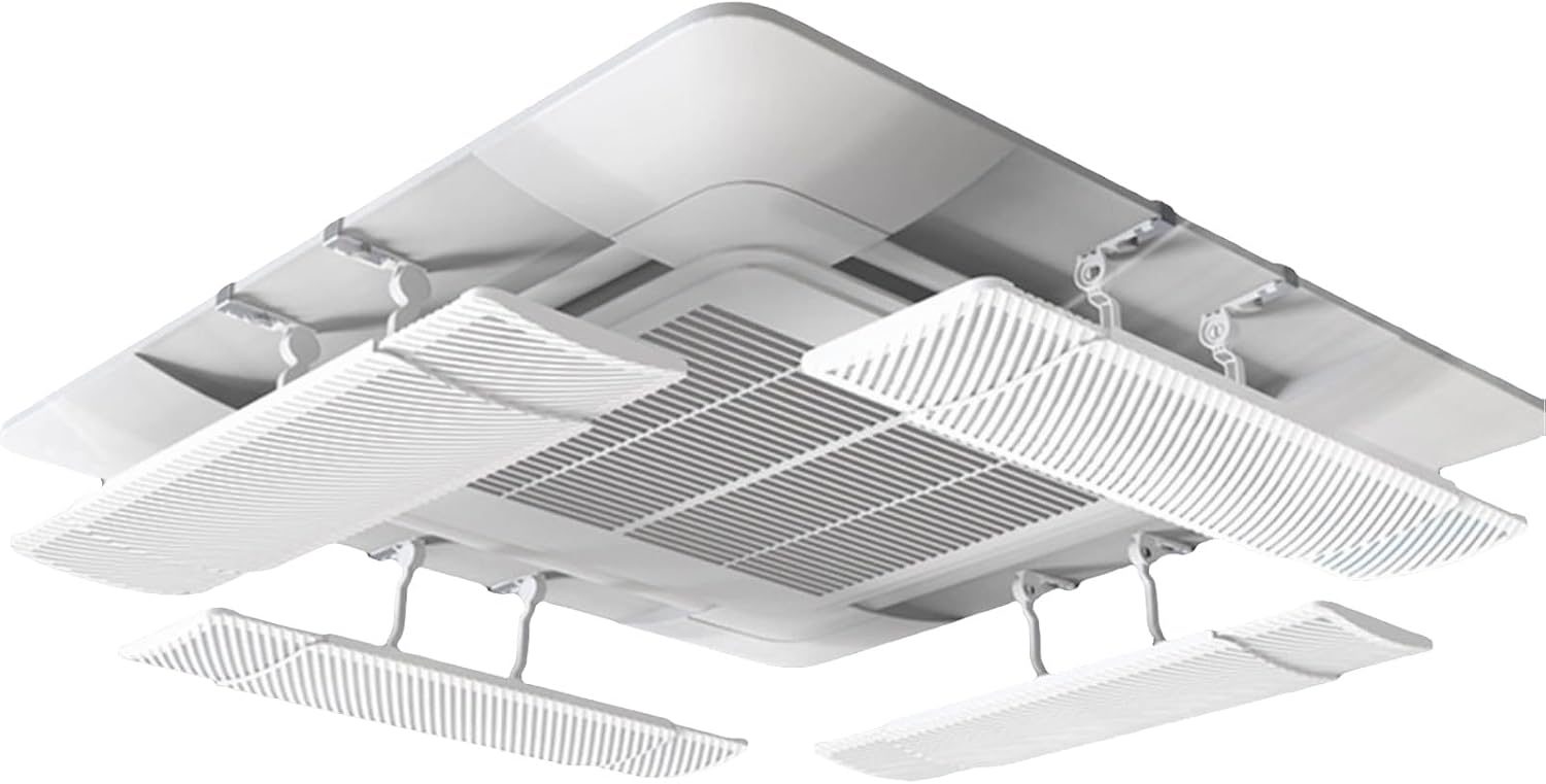 170° Adjustable Air Vent Deflector Ceiling, Central Air Conditioner Deflector, 20-28in Extendable, Anti-Direct Wind, Anti-Condensation
