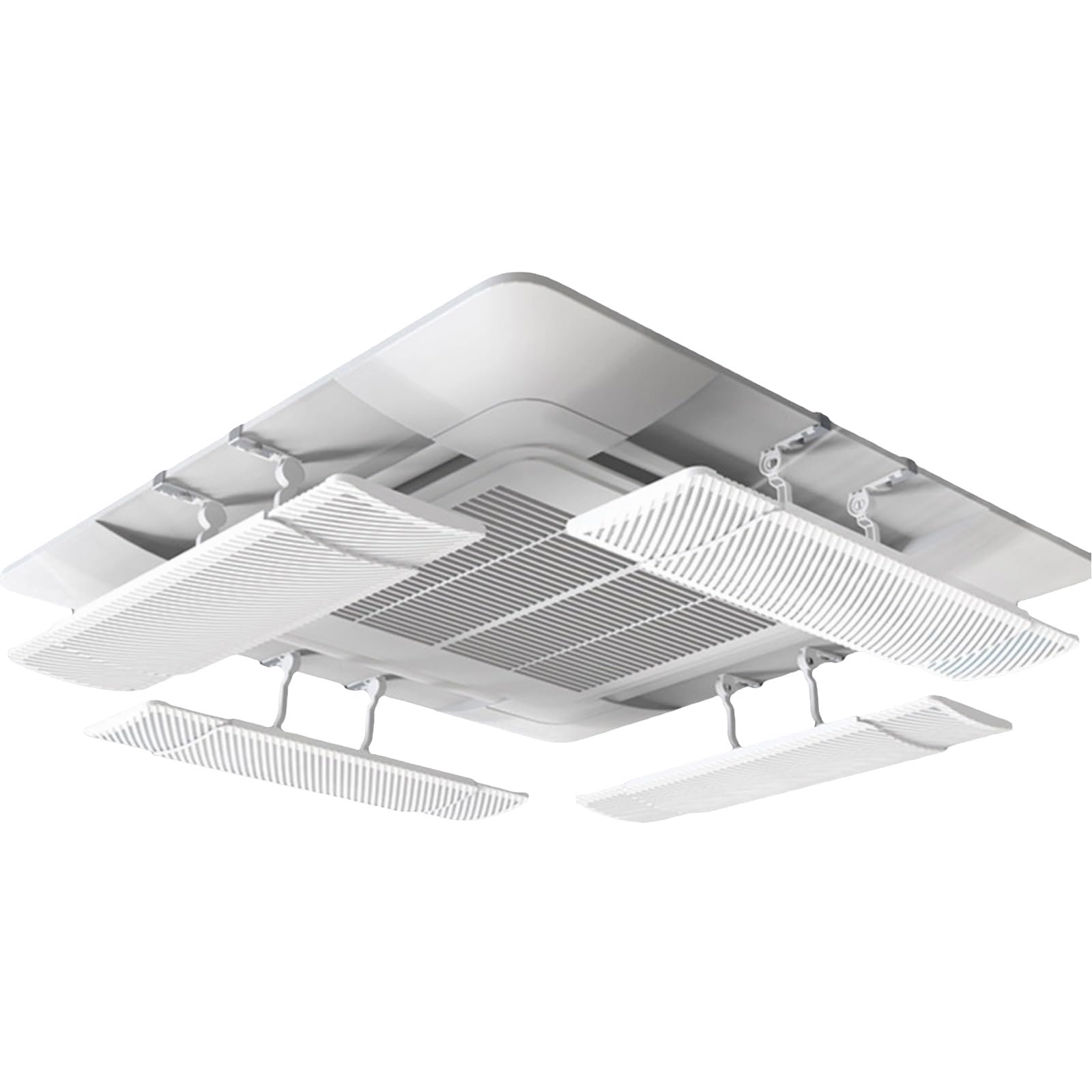 ERSINIAN Adjustable Air Vent Deflector for Ceiling, Central Air Conditioning, 170° Rotation, Extendable, Anti-Direct Wind, Anti-Condensation