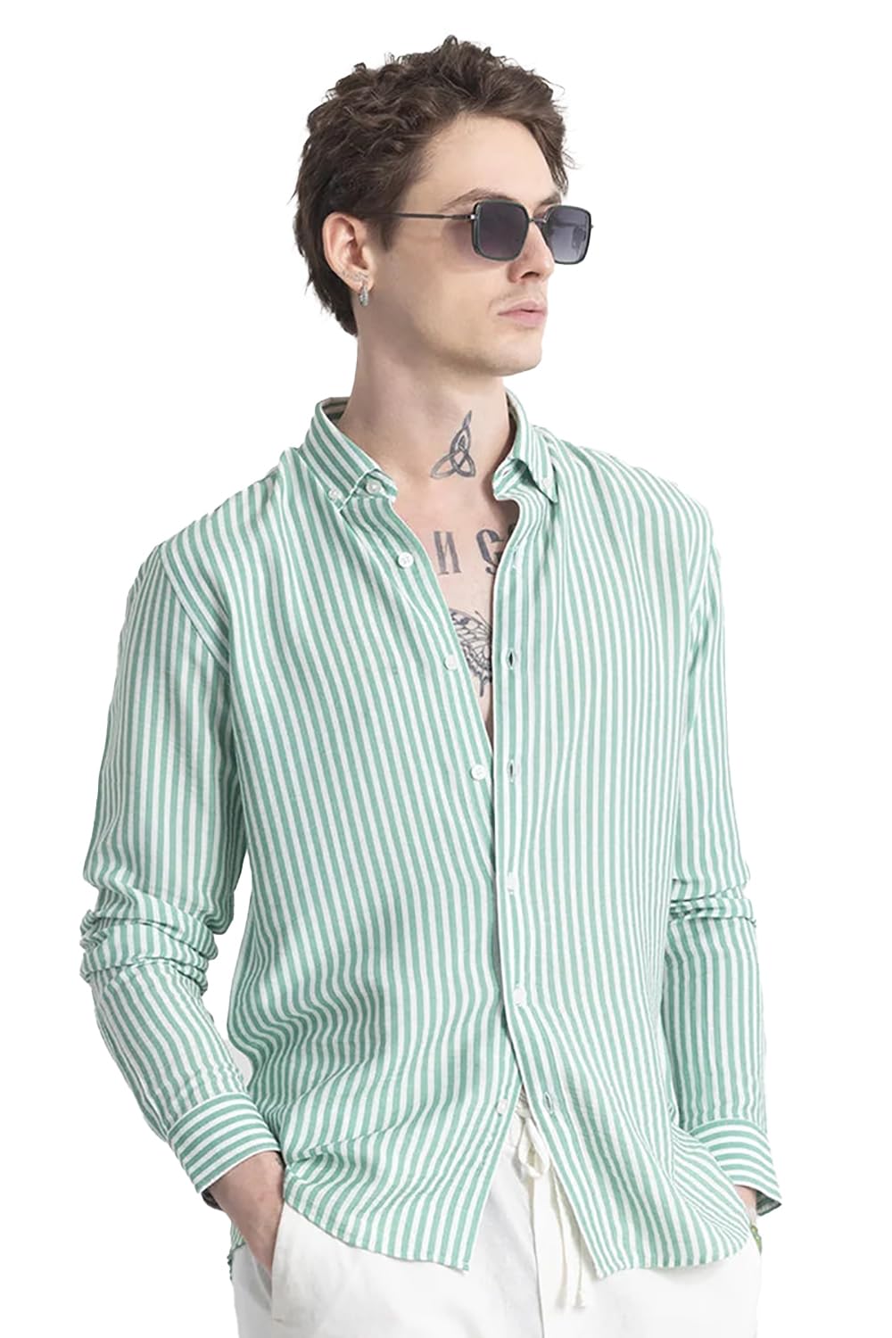 u turn U-Turn Men's Cotton Casual Printed Striped Stylish Latest Shirt for Men-picture-41