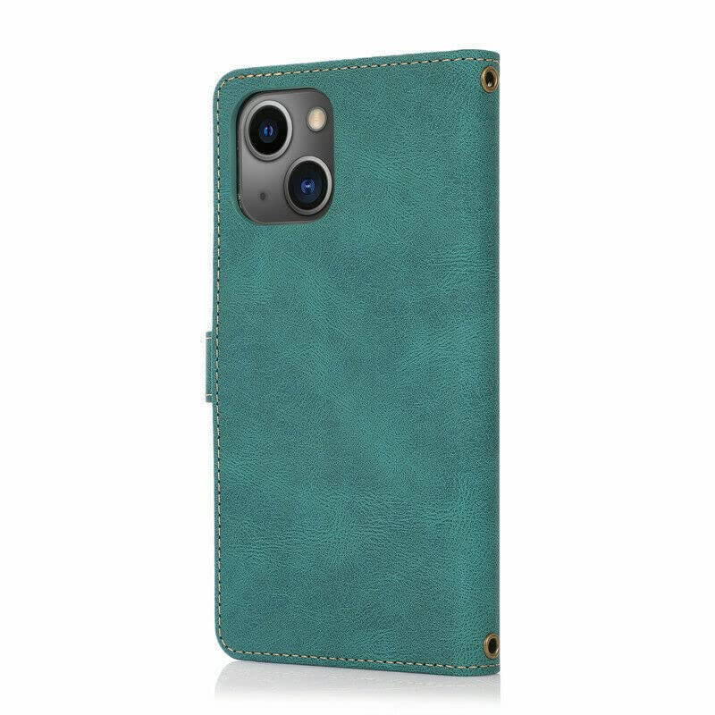 Coque iPhone 16 Pro bleu portefeuille flip pour vos déplacements