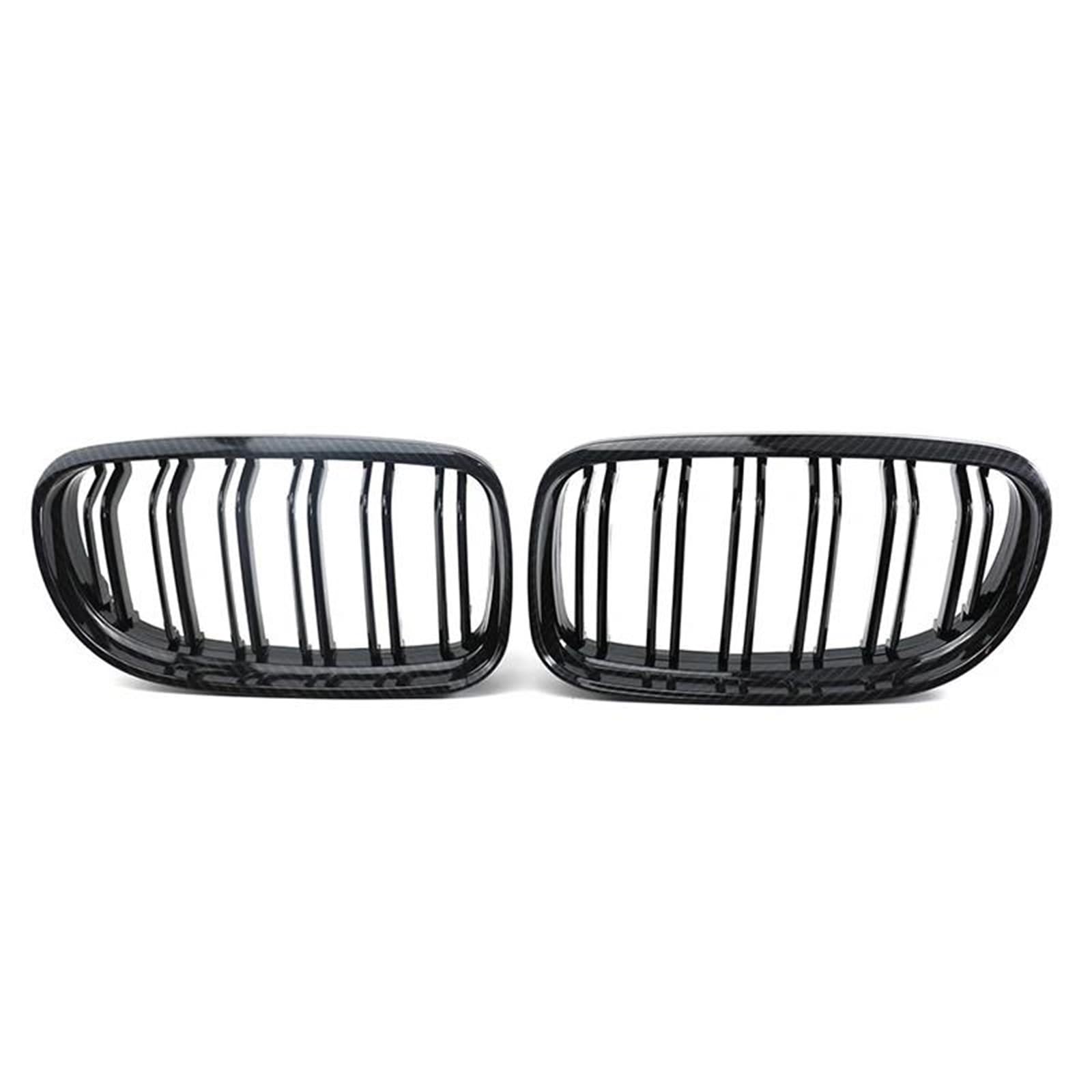 Calandre avant pour BMW E90 E91 LCI look carbone double barre style course - 4