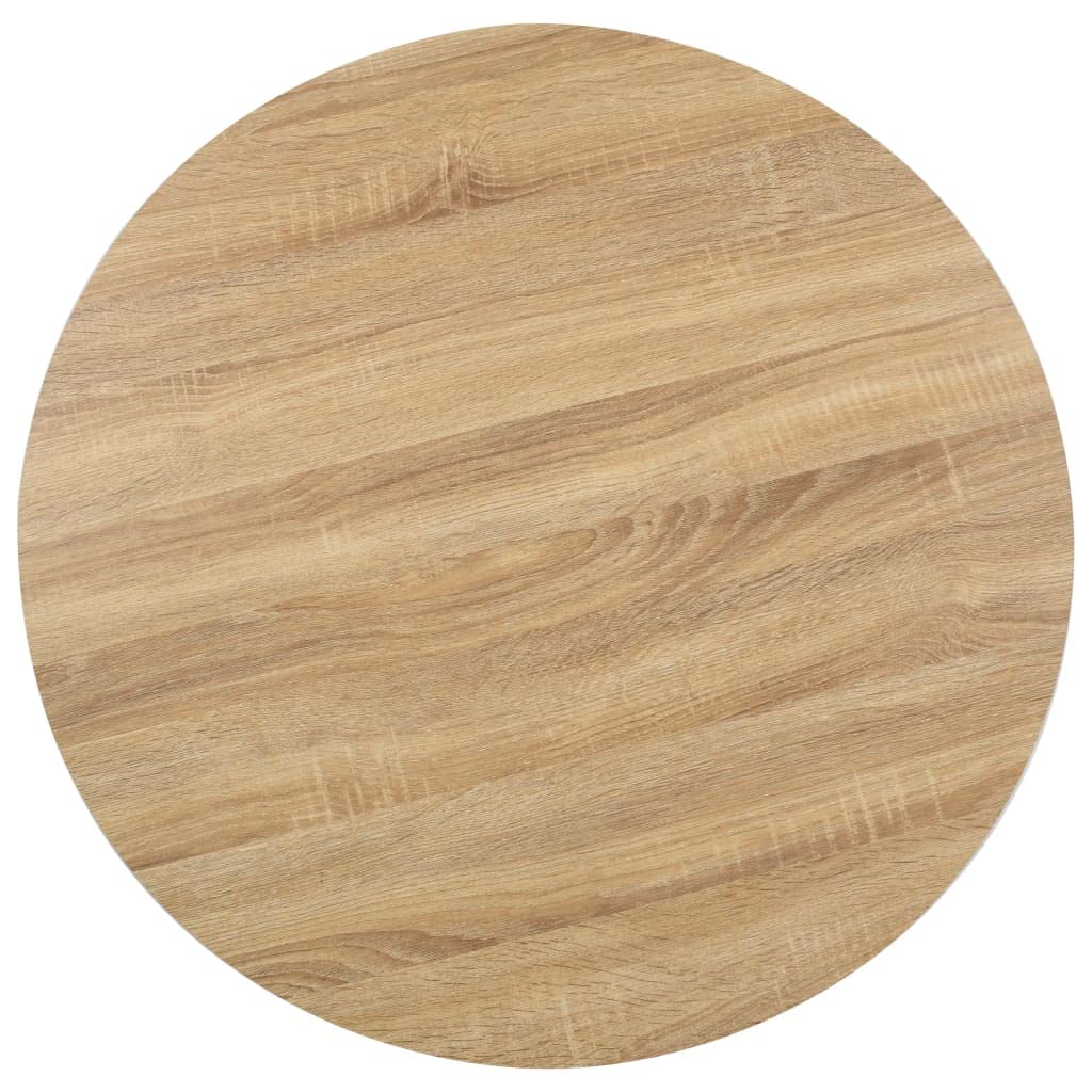 Tavolo rotondo da bistrò, 80 cm, MDF, marrone chiaro | Gambe in acciaio, panno umido, per ristorante, caffetteria, bar, facile da montare