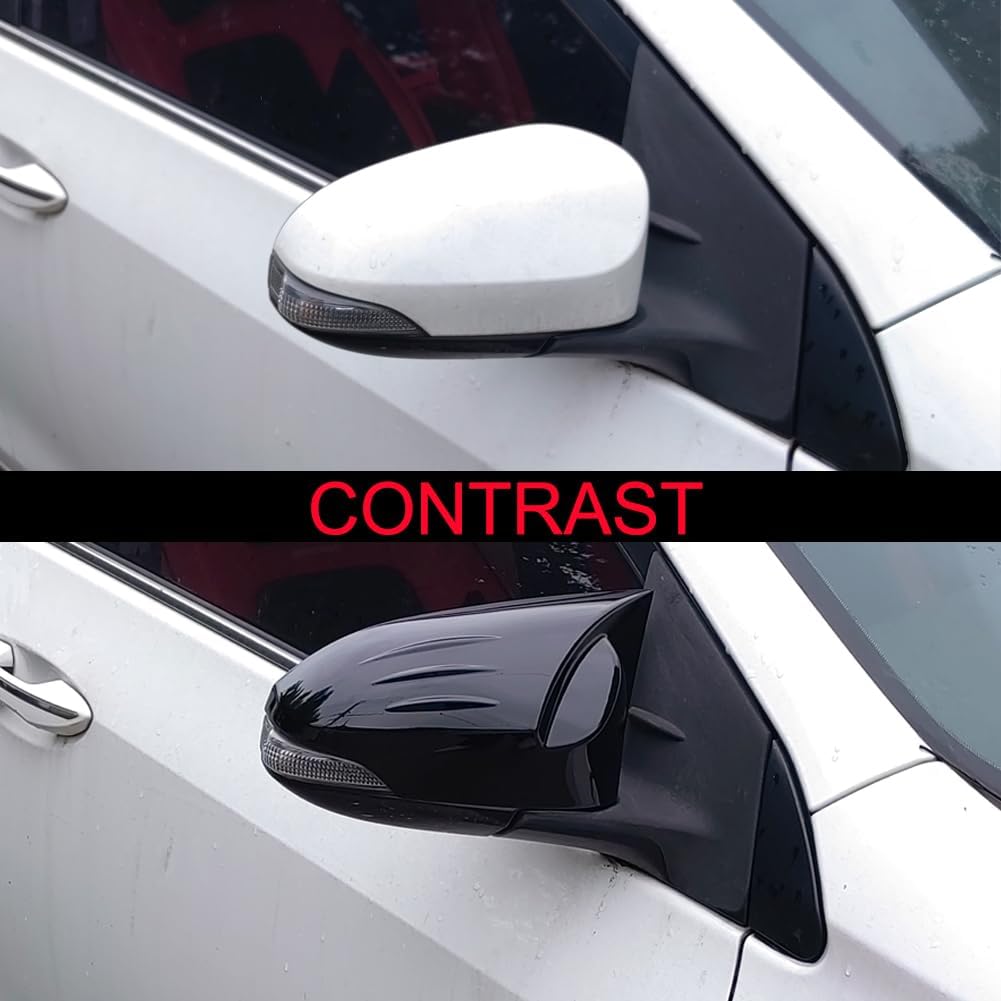 Glossy Black Exterior Side Mirror Cover Door Rear View Mirror Caps Trim Accessories for Toyota Corolla 2014-2018, Camry 2013-2017, CHR 2018-2022, Venza 2013-2015, Prius 2012-2018 (with Signal)