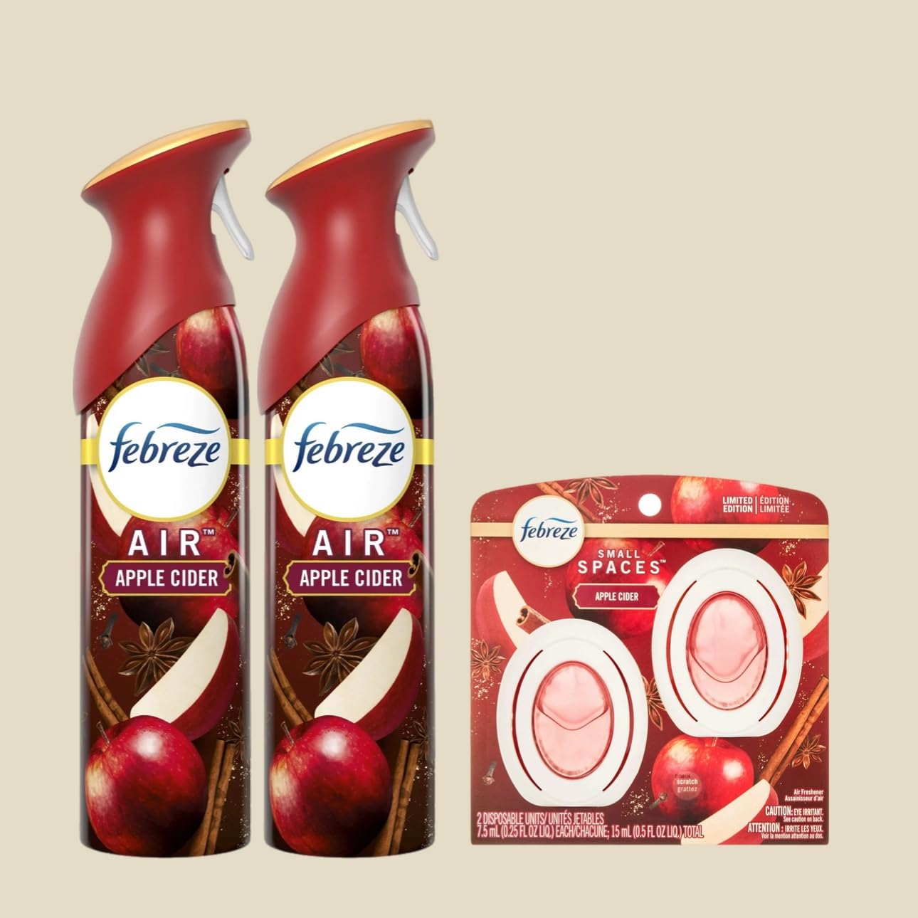 Febreze Air Freshener Odor Fighting Spray Apple Cider Limited Edition 8 8 oz Pack of 2 Febreze Small