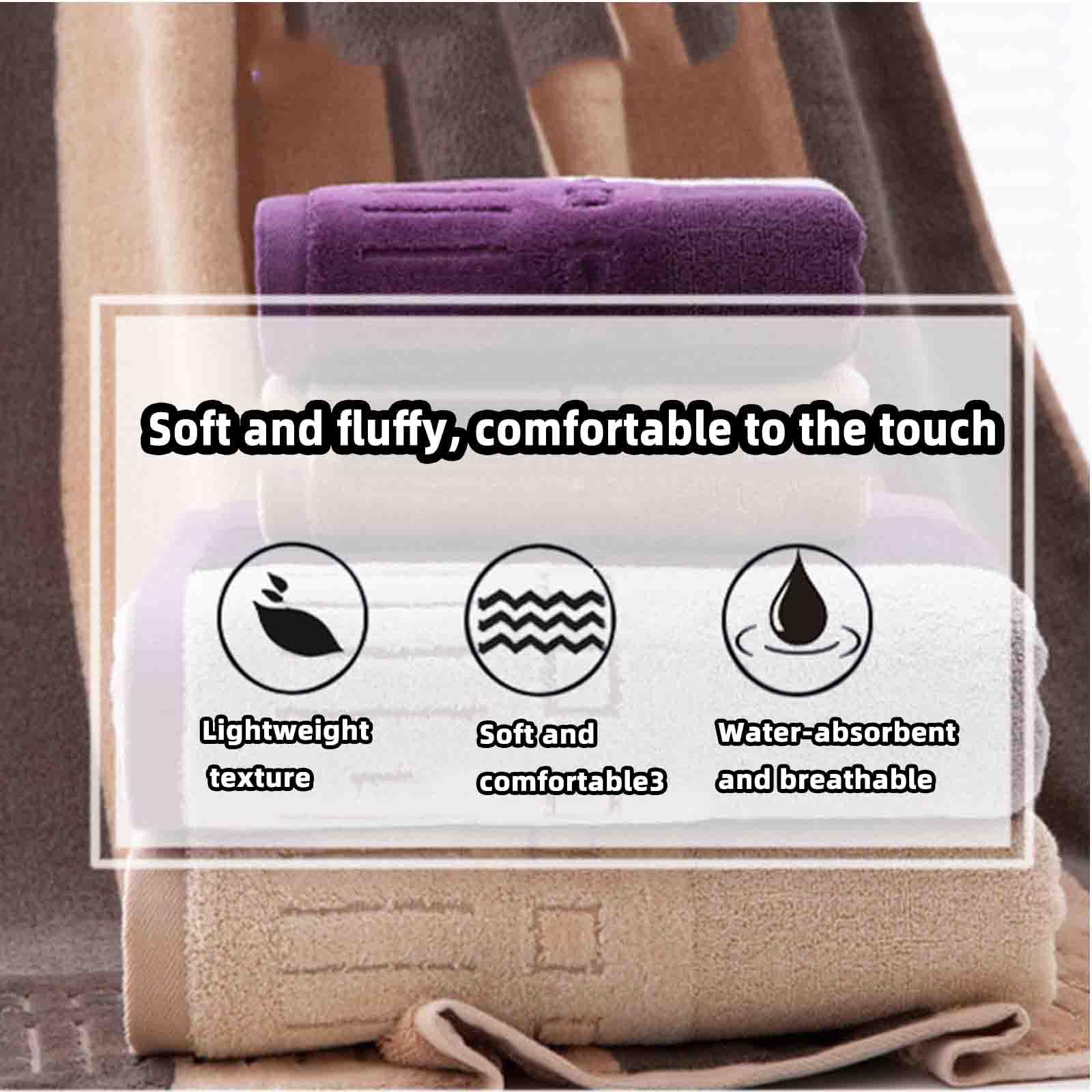 JUSHZ Asciugamani Bagno Lavette Asciugamano Doccia Grande Telo Bagno Towels Grandi Cotone Microfibra Donna Uomo Cotone Spesso Il Tessuto Assorbente è Morbido Regalo (140x70cm,Purple)
