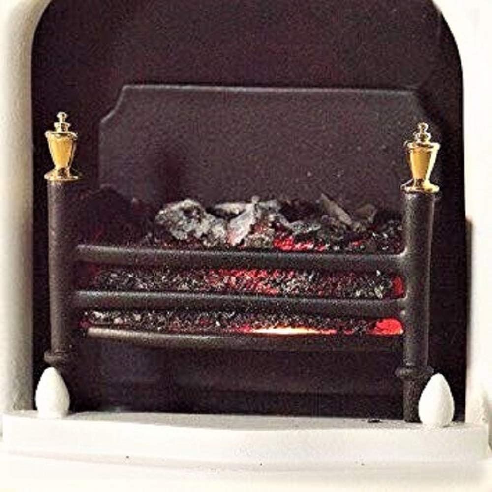 Melody Jane Dollhouse Victorian Fire Grate with Glowing Coals, 1:12 Scale, 12V Electric, Includes 12V Bulb, For Ages 14+