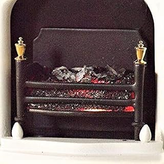 Melody Jane Dollhouse Light Up Victorian Fire Grate with Glowing Coals 12V Electric