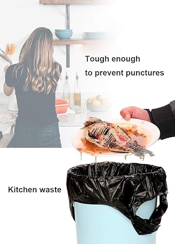 Miniatura 5 de IPLUS - Bolsas de basura altas con cordón para cocina, 7-8 galones, 100 unidades (negro, 7-8 galones)