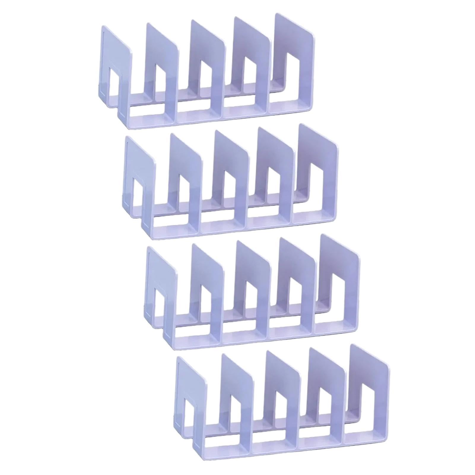 Fermalibri In Acrilico Bianco 4 Pezzi | Organizer Per Scrivania, Libreria E Ufficio - Foto 3