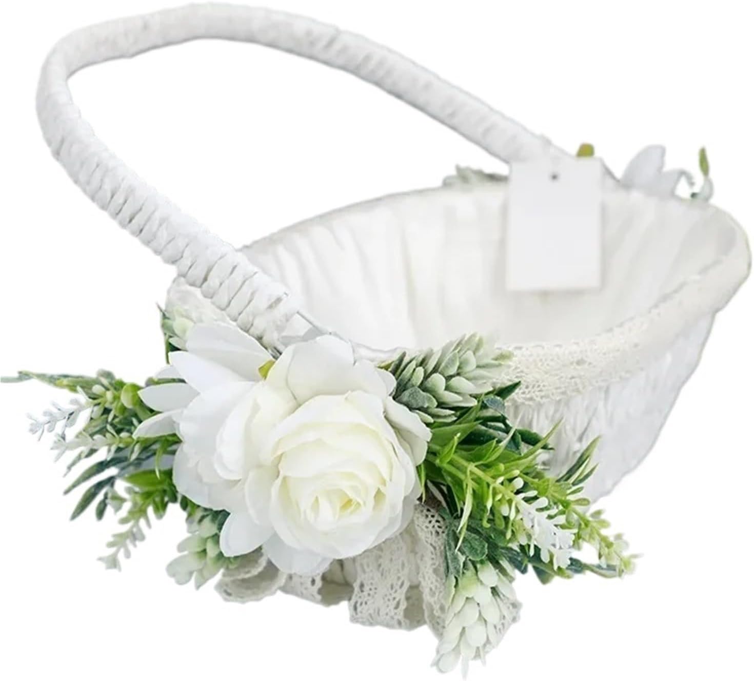 Flower Girl Baskets Wedding Decoration Bridesmaid Carrying Basket Wedding Flower Scattering Flower Basket(Color-A)