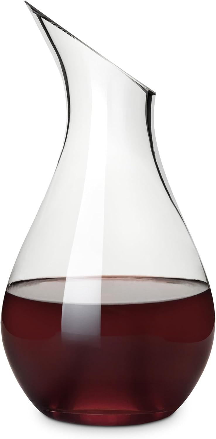 True Centerpiece Tabletop Clear Glass Decanter, Modern Carafe for Red and White Wine, Elegant Glass Pitcher for Wedding Gifts, Birthday Gifts, Home Bar Accessories, 50 oz (1.5 L), Set of 1
