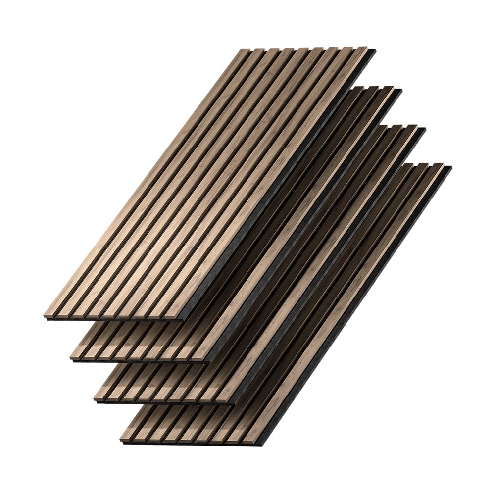 Vicco Paneles murales Sonoa, Nogal | 4 piezas, para montaje en pared para mejorar la acústica de la sala